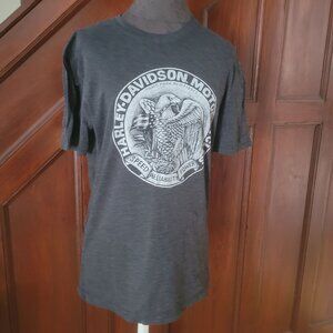 Harley-Davidson Gray Graphic T-Shirt M Green Mountain Essex Junction VT Eagle De